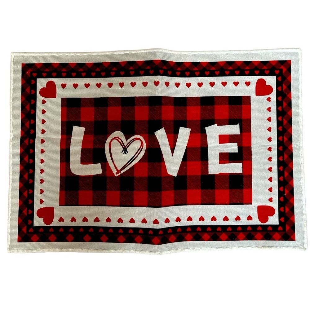 New 23.5” x 16” checkmate graphic door mats floor mats